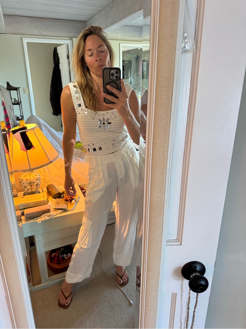 J. Crew Cream Crochet Sequin-Trim Tank - Picture 6 of 6